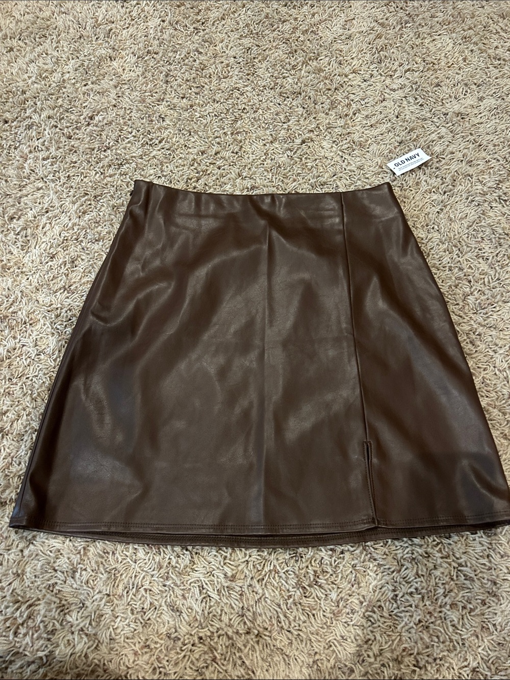 Old Navy Dark Brown Faux Leather Mini Skirt